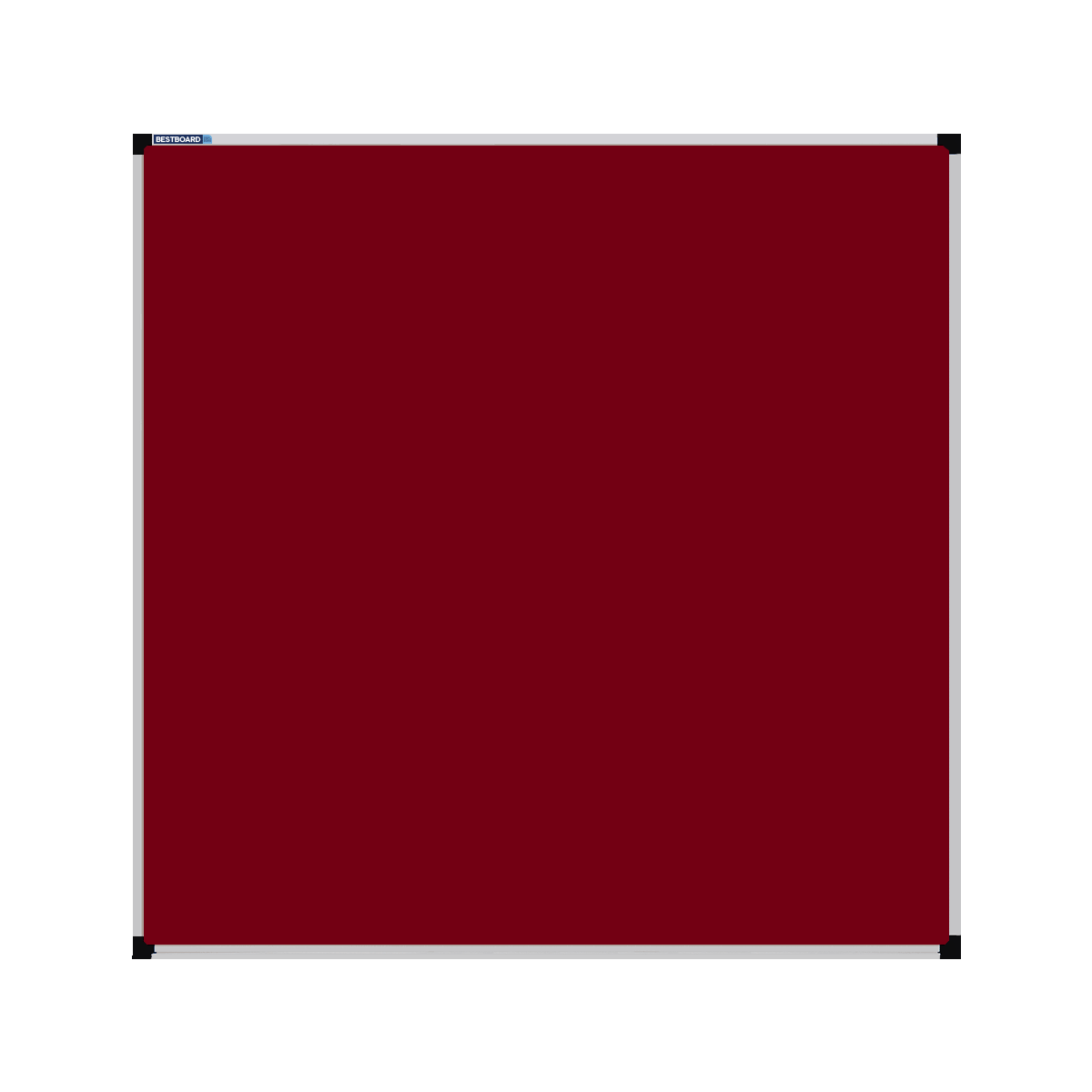 This image shows a rectangular Felt board with a silver frame. The corners of the frame are reinforced with black plastic.