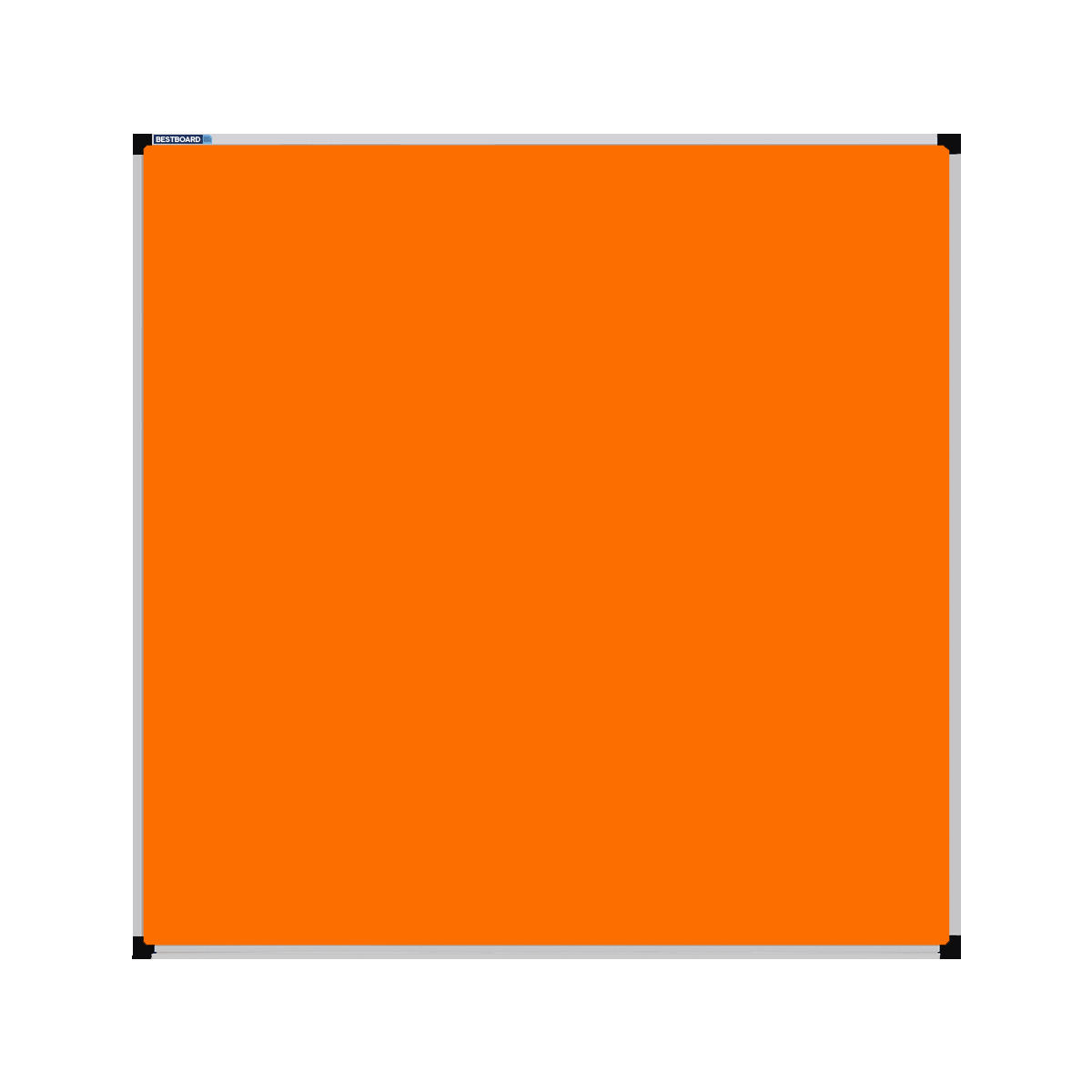 This image shows a rectangular Felt board with a silver frame. The corners of the frame are reinforced with black plastic.