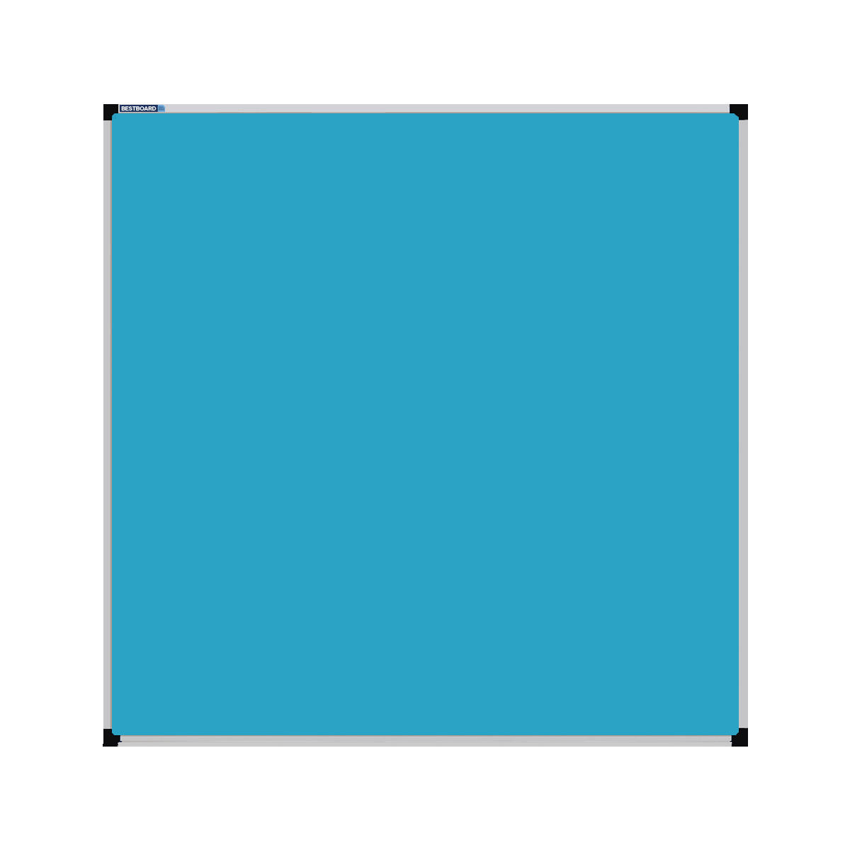 This image shows a rectangular Felt board with a silver frame. The corners of the frame are reinforced with black plastic.