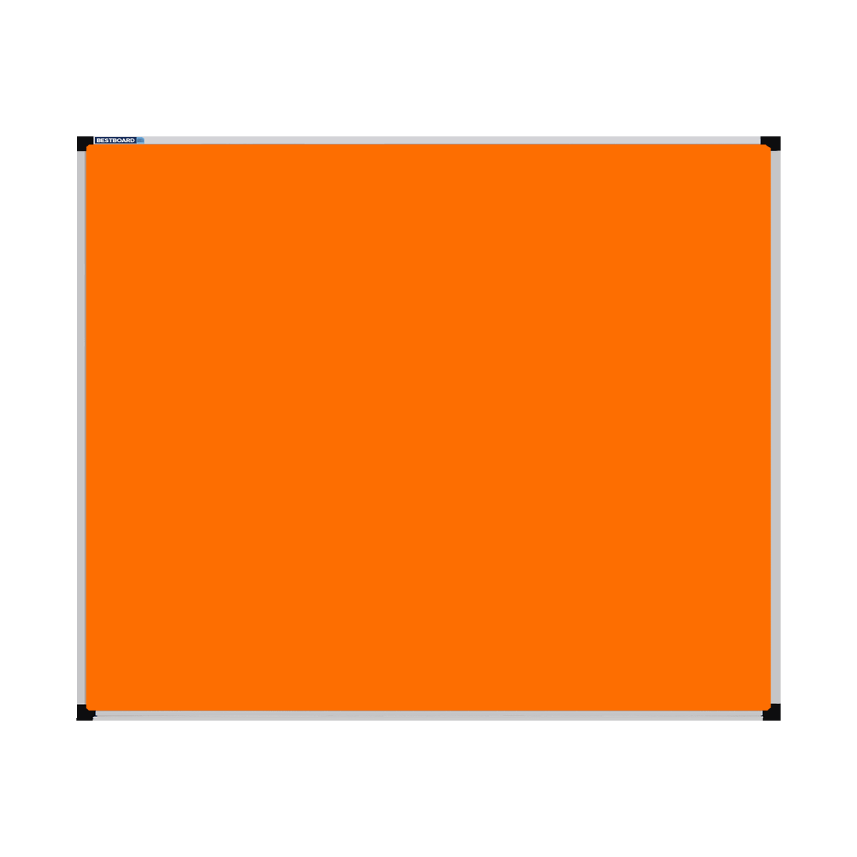 This image shows a rectangular Felt board with a silver frame. The corners of the frame are reinforced with black plastic.