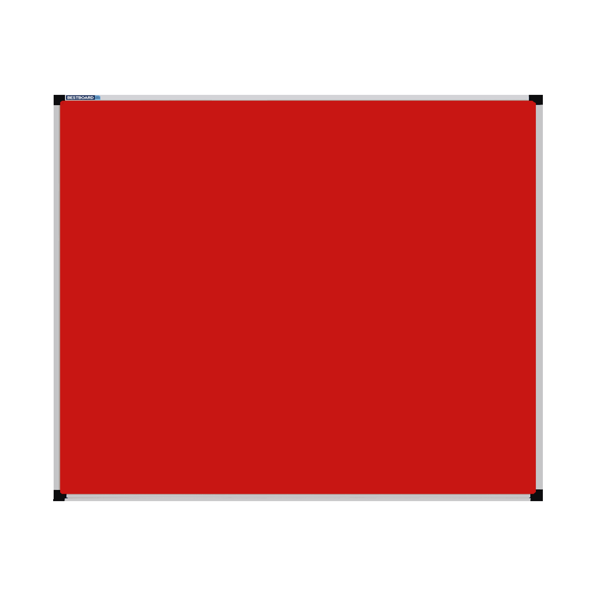 This image shows a rectangular Felt board with a silver frame. The corners of the frame are reinforced with black plastic.