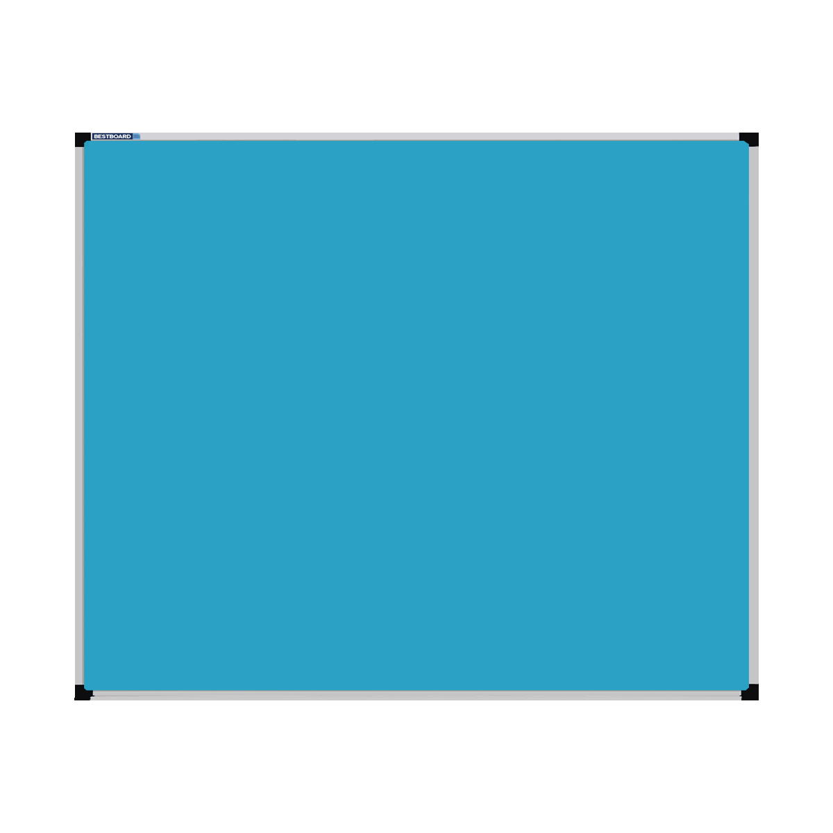 This image shows a rectangular Felt board with a silver frame. The corners of the frame are reinforced with black plastic.