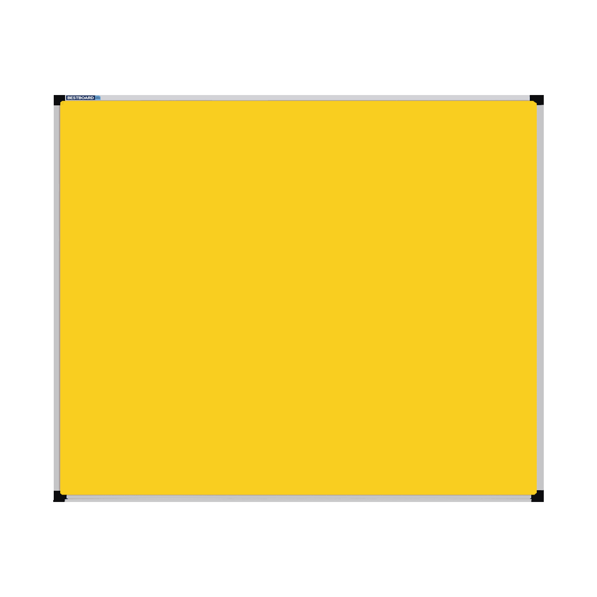 This image shows a rectangular Felt board with a silver frame. The corners of the frame are reinforced with black plastic.