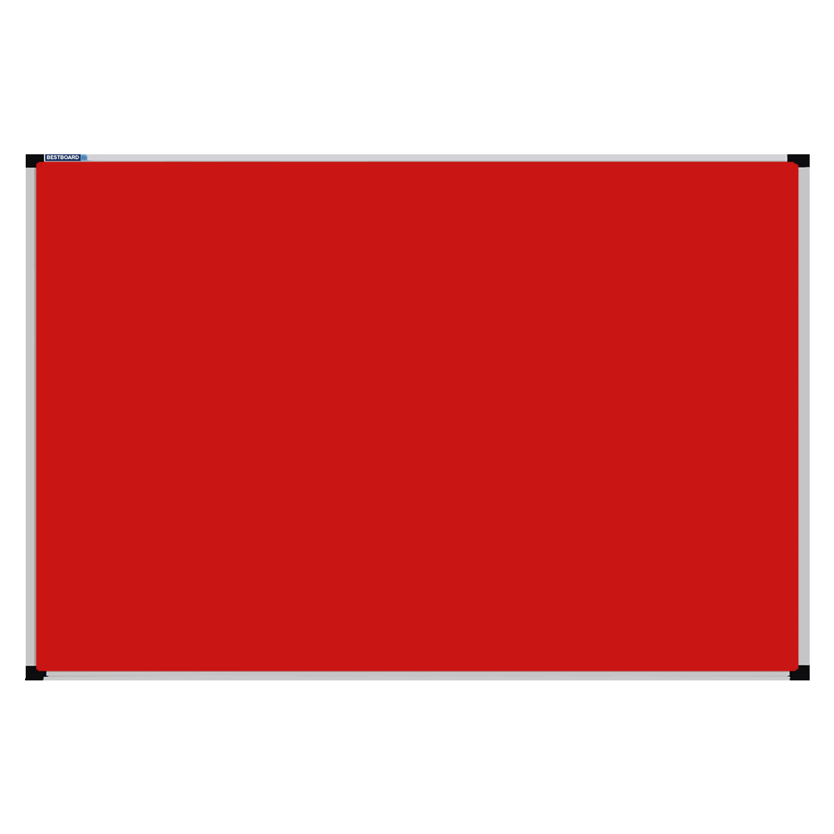 This image shows a rectangular Felt board with a silver frame. The corners of the frame are reinforced with black plastic.