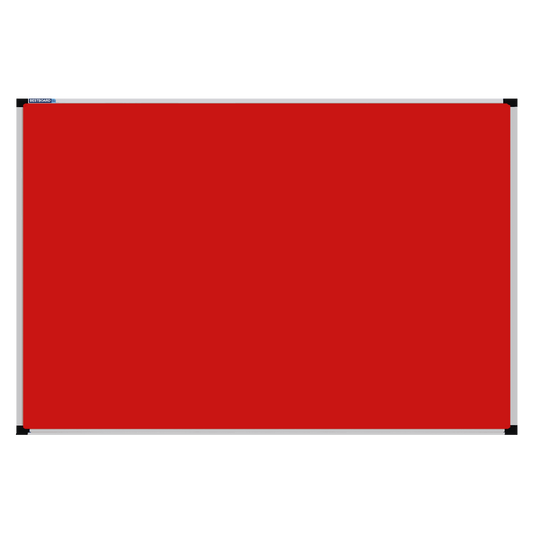 This image shows a rectangular Felt board with a silver frame. The corners of the frame are reinforced with black plastic.