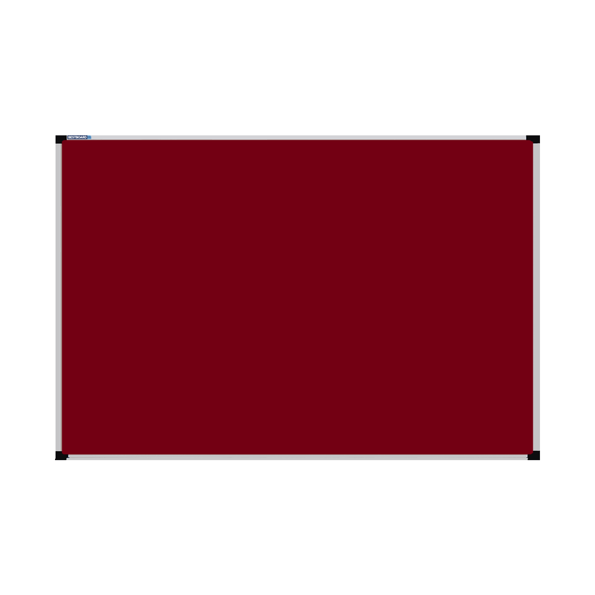 This image shows a rectangular Felt board with a silver frame. The corners of the frame are reinforced with black plastic.