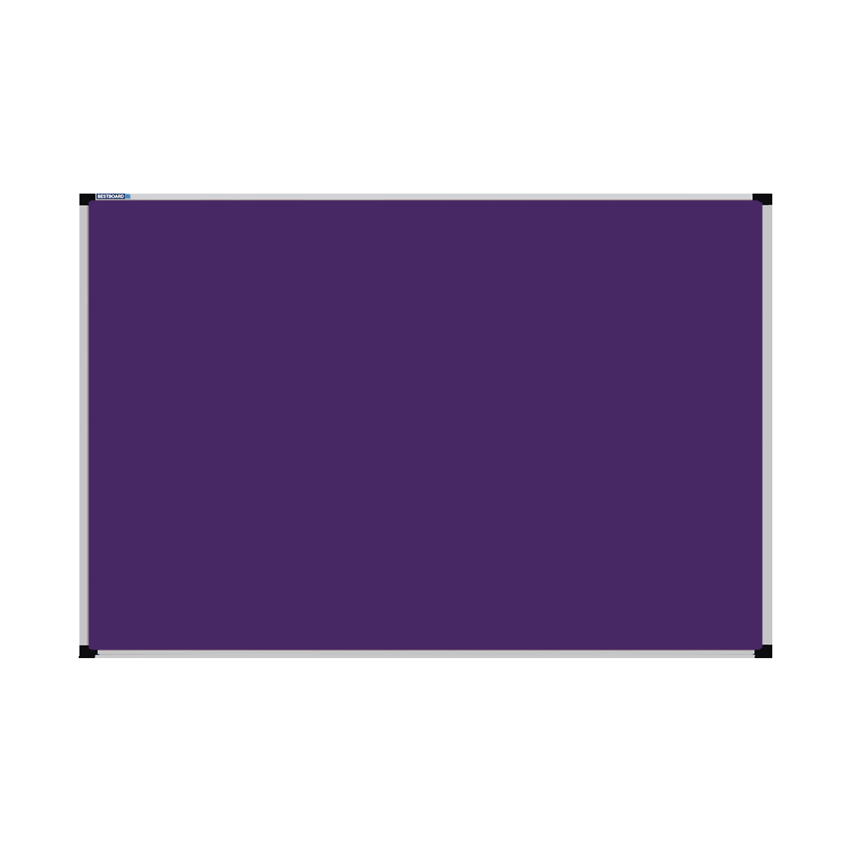This image shows a rectangular Felt board with a silver frame. The corners of the frame are reinforced with black plastic.