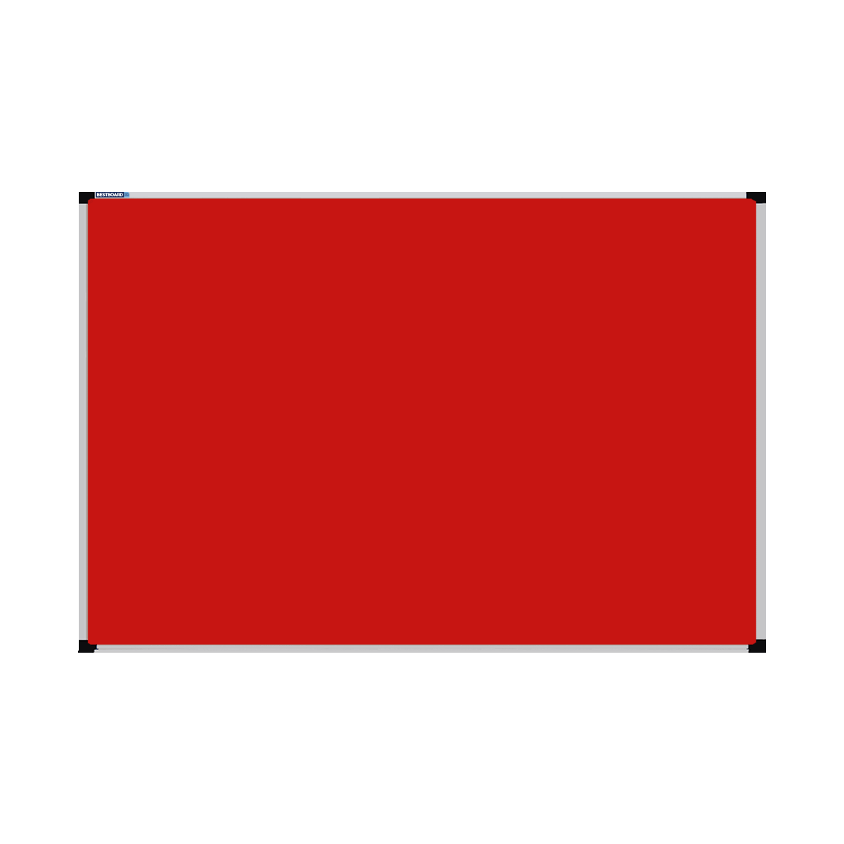 This image shows a rectangular Felt board with a silver frame. The corners of the frame are reinforced with black plastic.