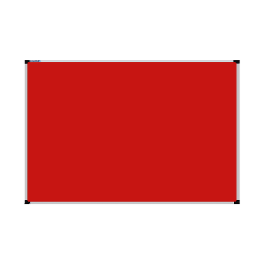 This image shows a rectangular Felt board with a silver frame. The corners of the frame are reinforced with black plastic.
