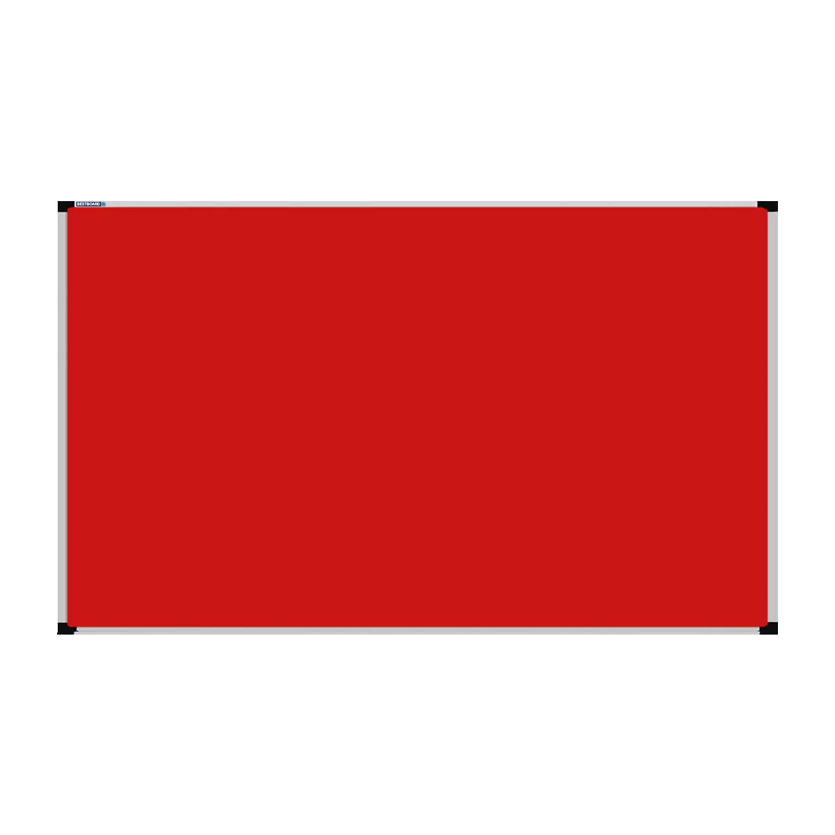 This image shows a rectangular Felt board with a silver frame. The corners of the frame are reinforced with black plastic.