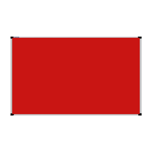 This image shows a rectangular Felt board with a silver frame. The corners of the frame are reinforced with black plastic.