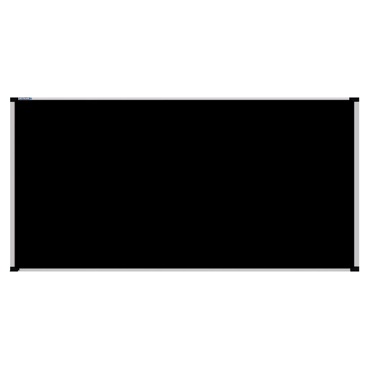 This image shows a Black rectangular Felt board with a silver frame. The corners of the frame are reinforced with black plastic.