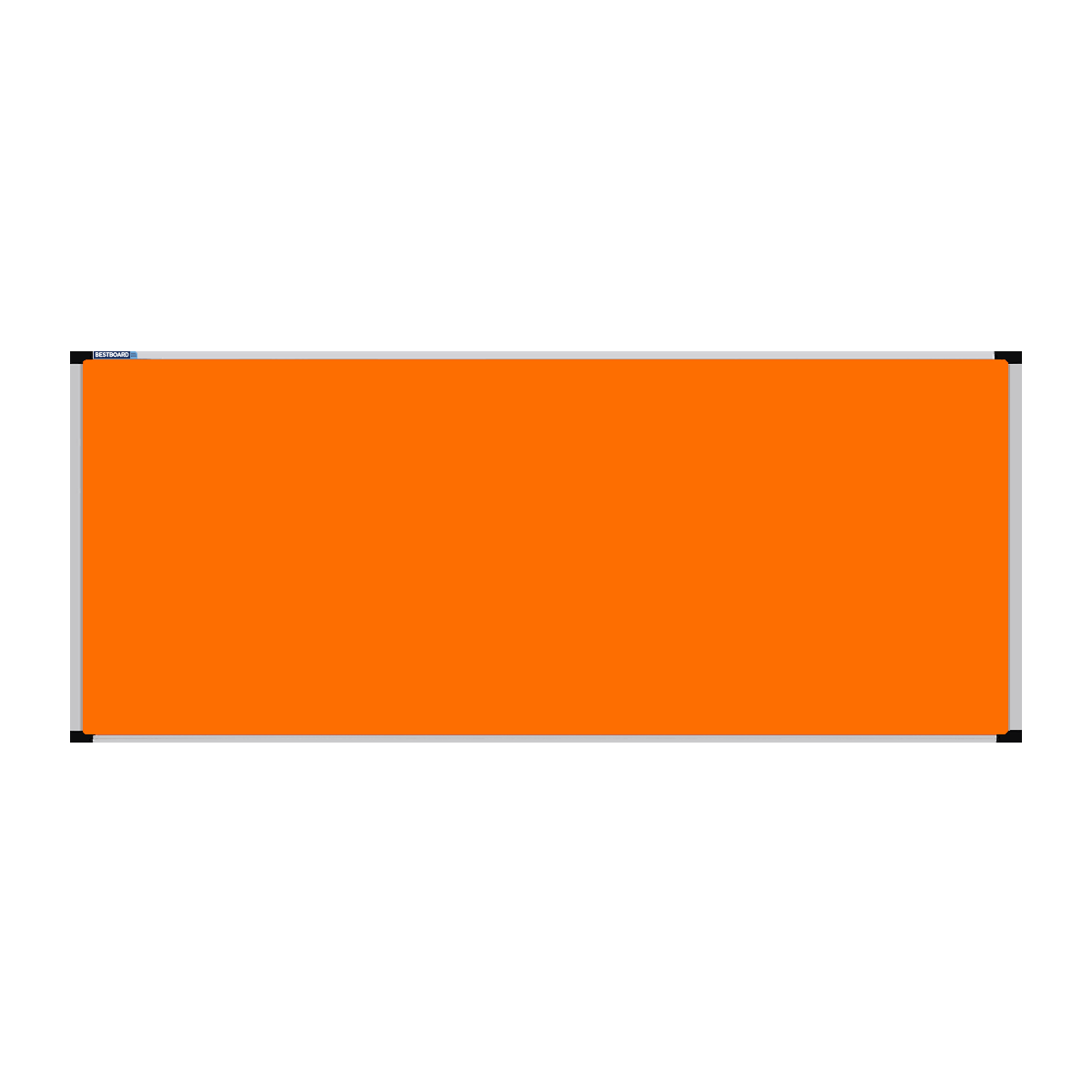 This image shows a rectangular Felt board with a silver frame. The corners of the frame are reinforced with black plastic.