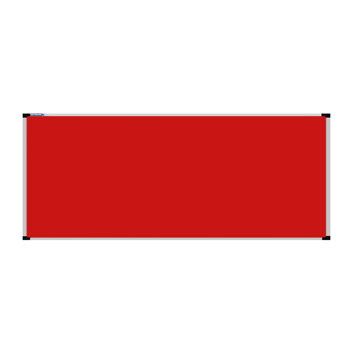 This image shows a rectangular Felt board with a silver frame. The corners of the frame are reinforced with black plastic.