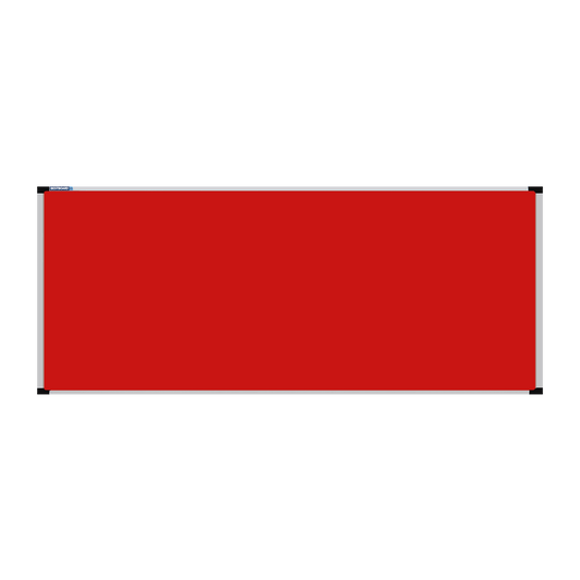 This image shows a rectangular Felt board with a silver frame. The corners of the frame are reinforced with black plastic.