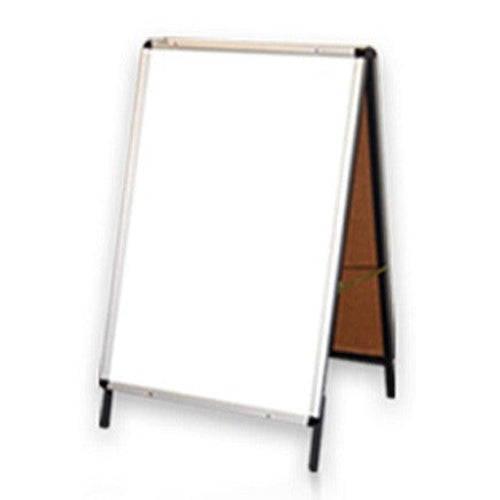 Double-sided A-frame sandwich board with a white writing surface, suitable for indoor and outdoor signage or display