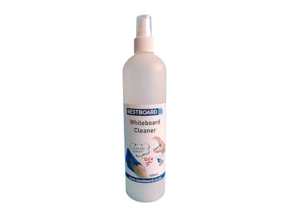 500ml bottle of BESTBOARD Whiteboard Cleaner with spray nozzle.