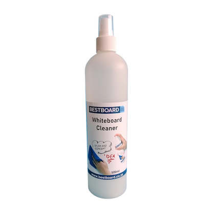 500ml bottle of BESTBOARD Whiteboard Cleaner with spray nozzle.