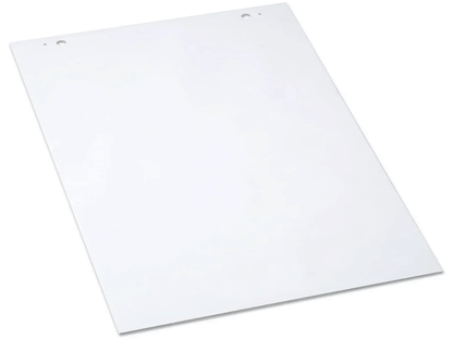 Flip chart paper pad with pre-punched holes, 30 leaves, ideal for presentations, meetings, and brainstorming sessions