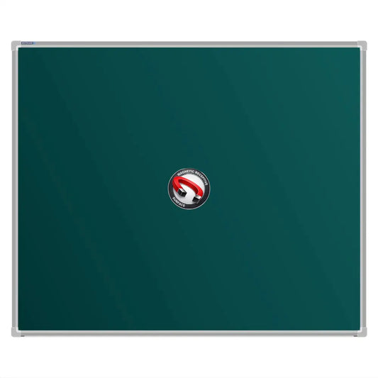 A Bestboard Magnetic green chalkboard (1000 x 1200mm) with an aluminium frame. The board has a smooth matte writing surface and a magnetic receptivity icon displayed in the centre.