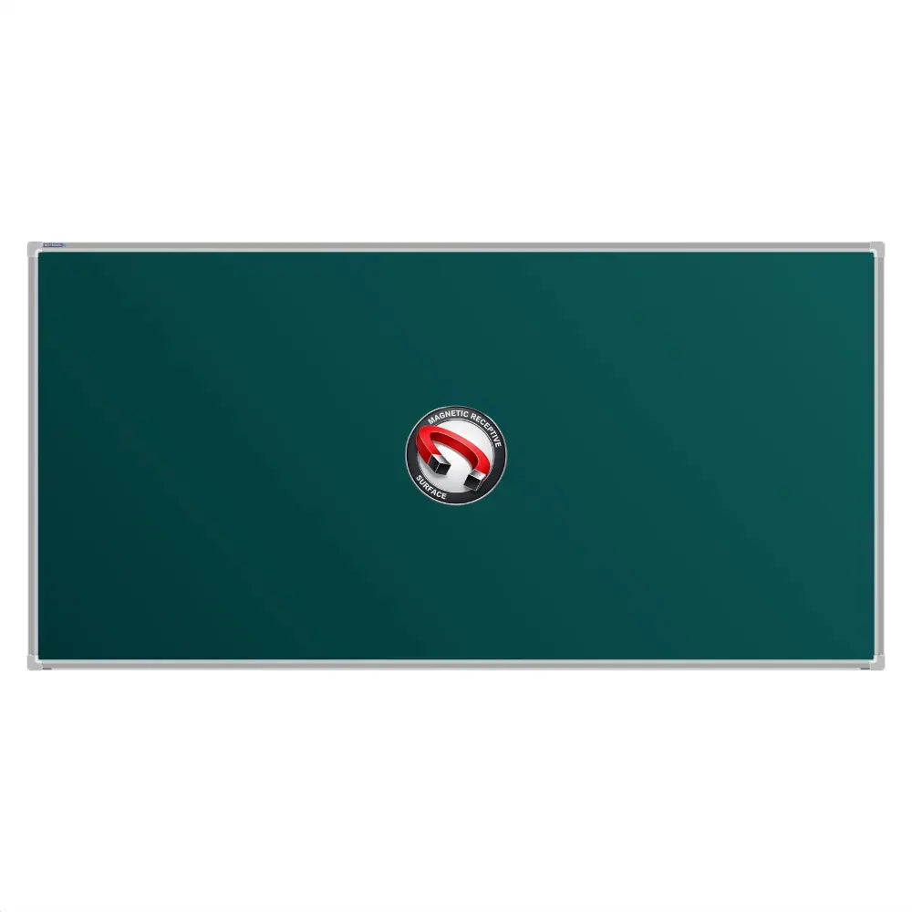 A Bestboard Magnetic green chalkboard (900 x 1800mm) with an aluminium frame. The board has a smooth matte writing surface and a magnetic receptivity icon displayed in the centre.