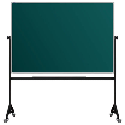 1200mm x 1800mm Anodized aluminum framed green chalkboard with durable powder-coated Mobile steel H-stand offers long-lasting strength and stability. four wheels to allow easy mobility.