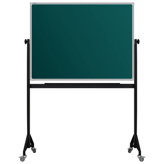 900mm x 1200mm Anodized aluminum framed green chalkboard with durable powder-coated Mobile steel H-stand offers long-lasting strength and stability. four wheels to allow easy mobility.