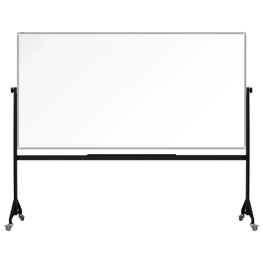 1200mm x 2400mm Anodized aluminum framed whiteboard with durable powder-coated Mobile steel H-stand offers long-lasting strength and stability. four wheels to allow easy mobility.