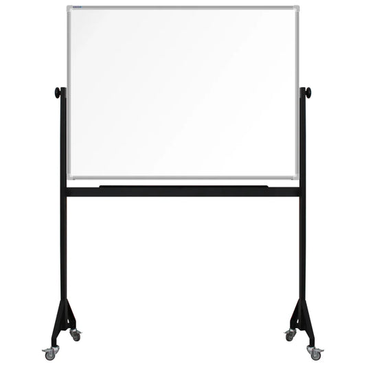 900mm x 1200mm Anodized aluminum framed whiteboard with durable powder-coated Mobile steel H-stand offers long-lasting strength and stability. four wheels to allow easy mobility.