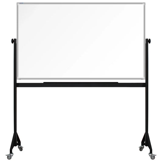 900mm x 15000mm Anodized aluminum framed whiteboard with durable powder-coated Mobile steel H-stand offers long-lasting strength and stability. four wheels to allow easy mobility.