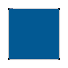 Load image into Gallery viewer, This image shows a Airforce Blue square Felt board with a silver frame. The corners of the frame are reinforced with black plastic. 
