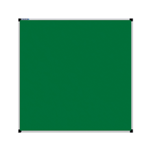 Load image into Gallery viewer, This image shows a Emerald Green sqare Felt board with a silver frame. The corners of the frame are reinforced with black plastic. 
