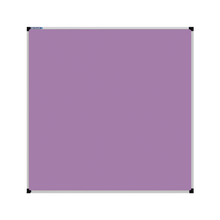 Load image into Gallery viewer, This image shows a lilac square Felt board with a silver frame. The corners of the frame are reinforced with black plastic.
