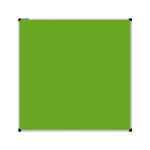 Load image into Gallery viewer, This image shows a Lime Green square Felt board with a silver frame. The corners of the frame are reinforced with black plastic. 
