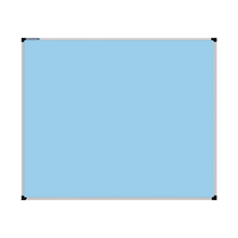 Load image into Gallery viewer, This image shows a Baby Blue rectangular Felt board with a silver frame. The corners of the frame are reinforced with black plastic. 
