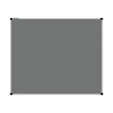 Load image into Gallery viewer, This image shows a Grey rectangular Felt board with a silver frame. The corners of the frame are reinforced with black plastic. 
