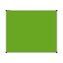 Load image into Gallery viewer, This image shows a Lime Green rectangular Felt board with a silver frame. The corners of the frame are reinforced with black plastic. 
