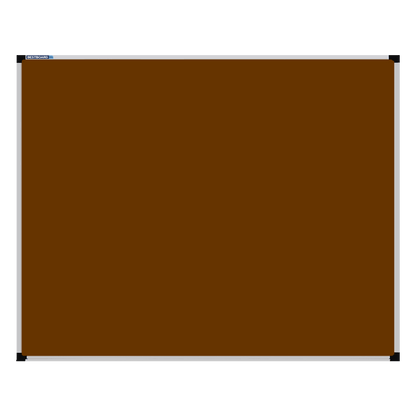 This image shows a rectangular Felt board with a silver frame. The corners of the frame are reinforced with black plastic. 