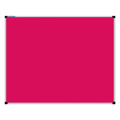 This image shows a rectangular Felt board with a silver frame. The corners of the frame are reinforced with black plastic. 