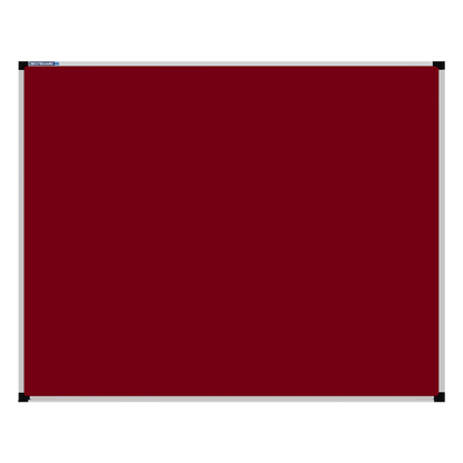 This image shows a rectangular Felt board with a silver frame. The corners of the frame are reinforced with black plastic. 