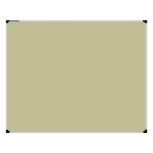 Load image into Gallery viewer, This image shows a cream rectangular Felt board with a silver frame. The corners of the frame are reinforced with black plastic.
