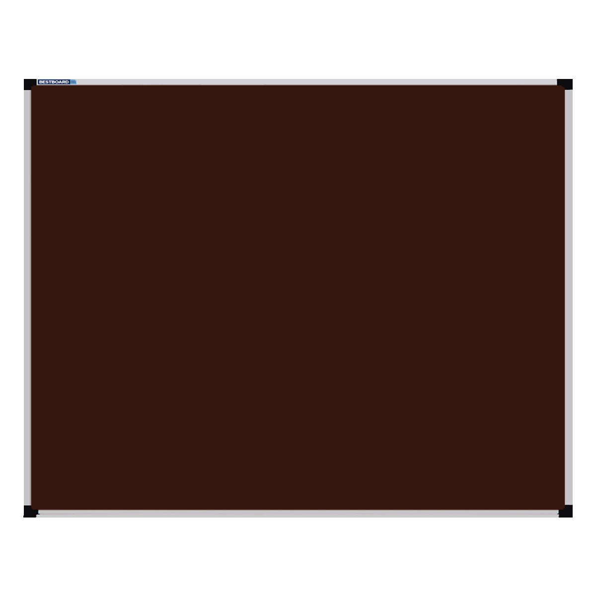 This image shows a rectangular Felt board with a silver frame. The corners of the frame are reinforced with black plastic. 