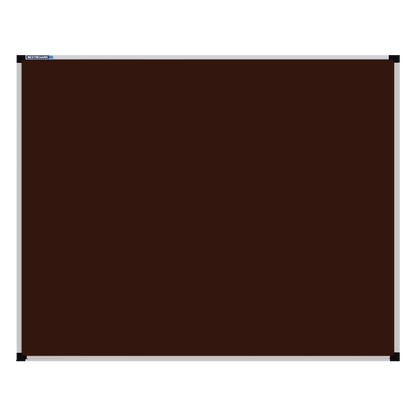 This image shows a rectangular Felt board with a silver frame. The corners of the frame are reinforced with black plastic. 