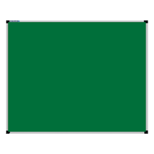 Load image into Gallery viewer, This image shows a Emerald Green rectangular Felt board with a silver frame. The corners of the frame are reinforced with black plastic. 
