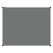 Load image into Gallery viewer, This image shows a Grey rectangular Felt board with a silver frame. The corners of the frame are reinforced with black plastic. 
