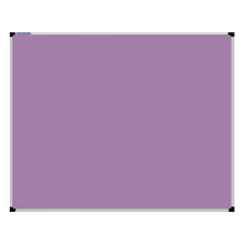 Load image into Gallery viewer, This image shows a lilac rectangular Felt board with a silver frame. The corners of the frame are reinforced with black plastic.
