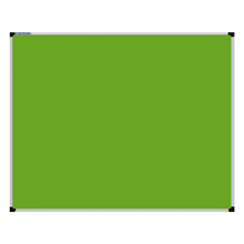 Load image into Gallery viewer, This image shows a Lime Green rectangular Felt board with a silver frame. The corners of the frame are reinforced with black plastic. 
