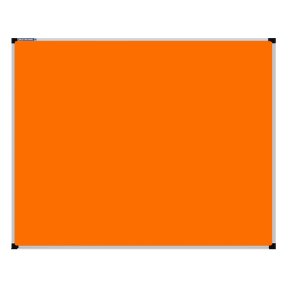 This image shows a rectangular Felt board with a silver frame. The corners of the frame are reinforced with black plastic. 
