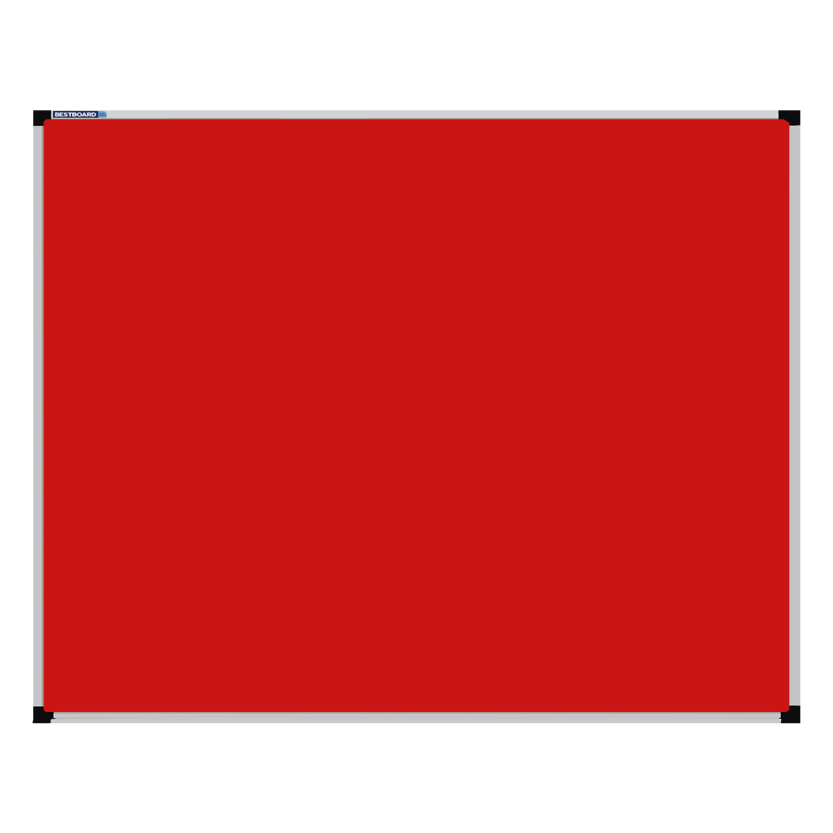 This image shows a rectangular Felt board with a silver frame. The corners of the frame are reinforced with black plastic. 