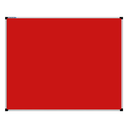 This image shows a rectangular Felt board with a silver frame. The corners of the frame are reinforced with black plastic. 